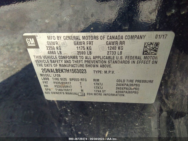 Chevrolet EQUINOX LS 2017 2GNALBEK7H1563023 Image 10