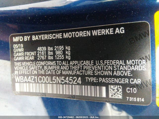 WBA4Z1C00L5N54524 BMW 4 Series 430i