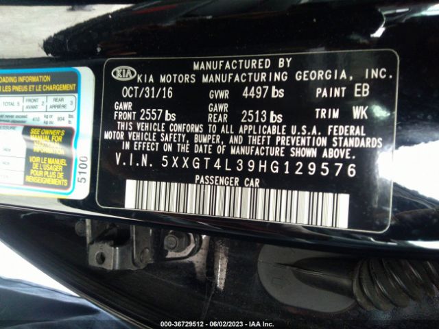 5XXGT4L39HG129576 KIA Optima Lx