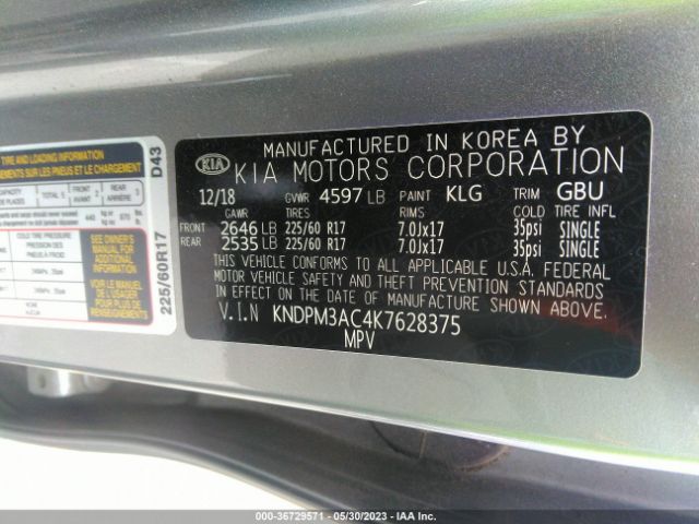 KNDPM3AC4K7628375 KIA Sportage Lx