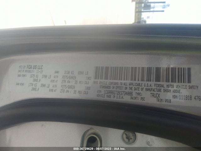 1C6RR6GT2KS734086 RAM 1500 Classic Warlock