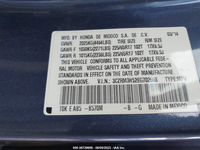 Honda CR-V EX 2014 3CZRM3H52EG702668 Image 9