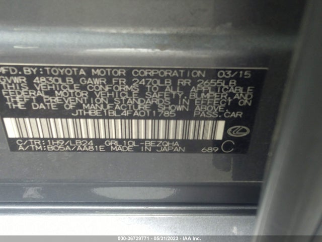 Lexus GS 350 2015 JTHBE1BL4FA011785 Image 9
