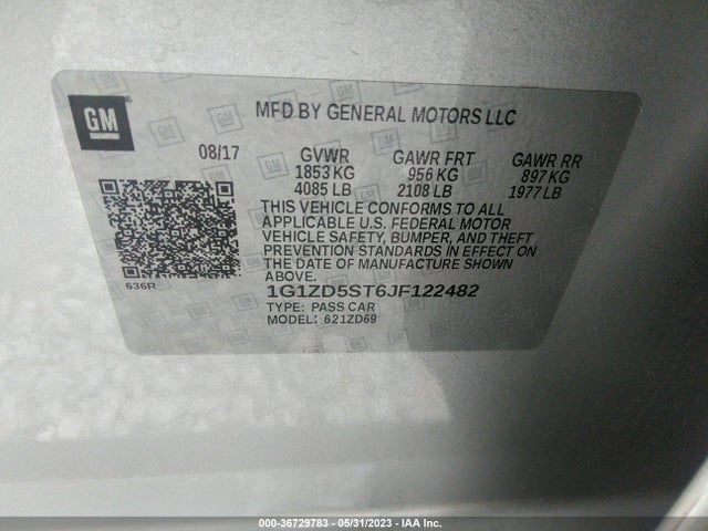 Chevrolet MALIBU LT 2018 1G1ZD5ST6JF122482 Image 9
