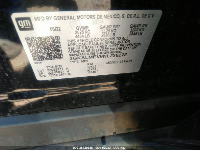 3GKALMEV9NL226172 GMC Terrain Sle