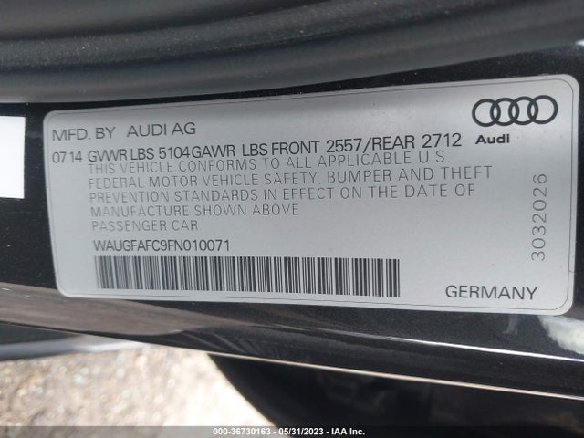WAUGFAFC9FN010071 Audi A6 2.0t Premium Plus