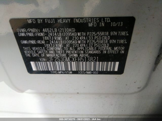 JF2SJGMCXEH513821 Subaru Forester 2.0xt Touring