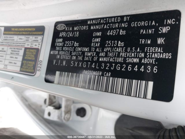 5XXGT4L32JG264436 KIA Optima Lx
