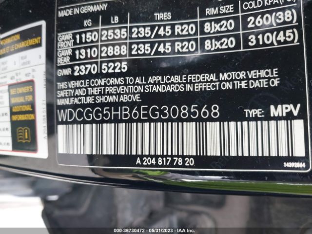 WDCGG5HB6EG308568 Mercedes-Benz Glk-class Glk 350