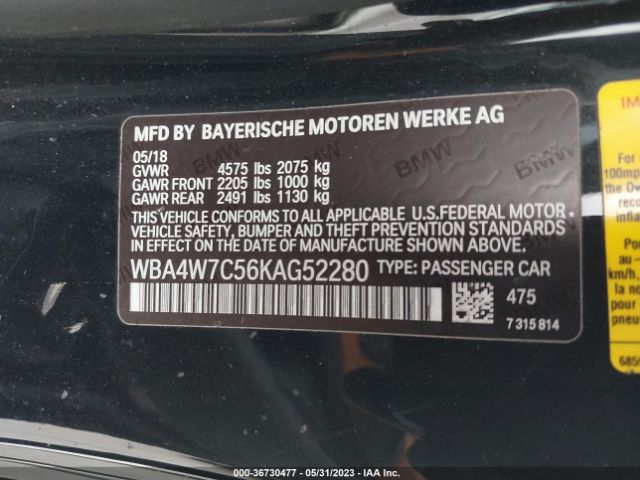 WBA4W7C56KAG52280 BMW 4 Series 440i