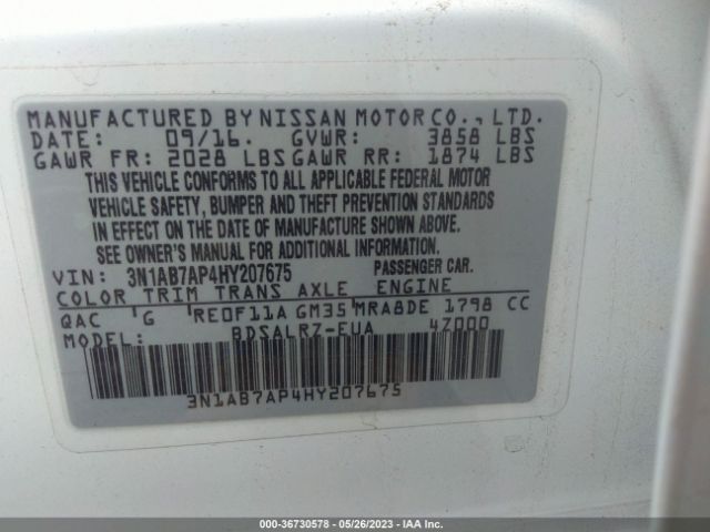 3N1AB7AP4HY207675 Nissan SENTRA SR