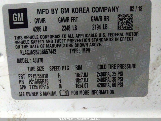 KL4CJASB7JB657442 Buick Encore Preferred