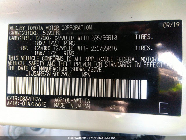 JTJSARBZ8L5007983 Lexus Nx Nx 300 F Sport
