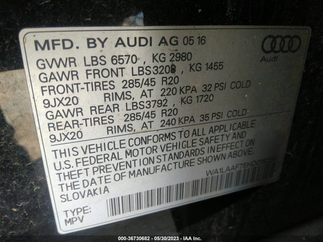 WA1LAAF75HD018254 Audi Q7 Premium Plus