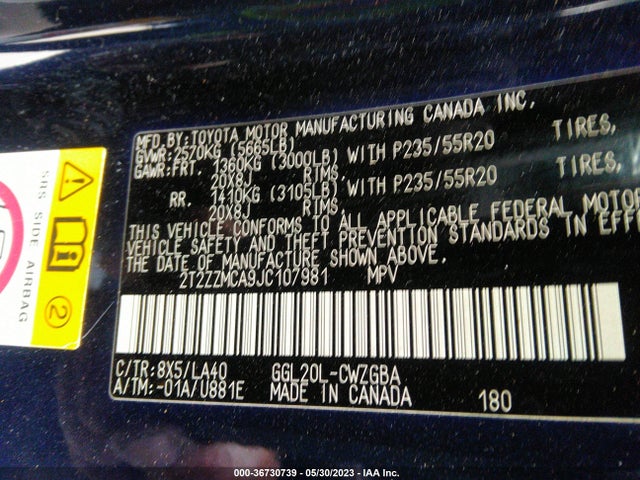 Lexus Rx Rx 350 2018 2T2ZZMCA9JC107981 Image 10