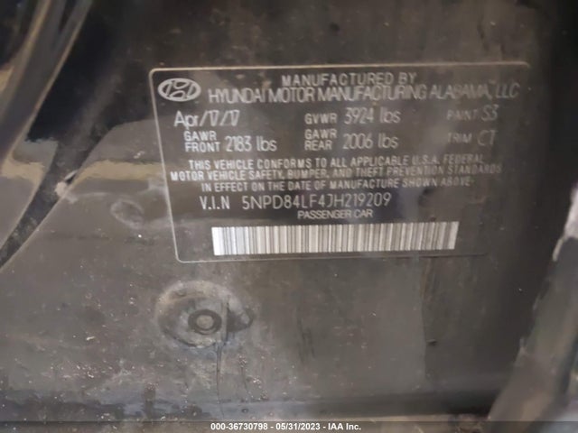 Hyundai ELANTRA SEL 2018 5NPD84LF4JH219209 Image 10
