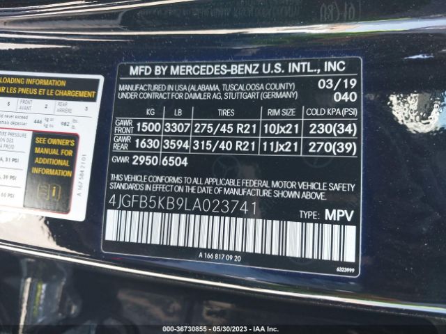4JGFB5KB9LA023741 Mercedes-Benz Gle Gle 450