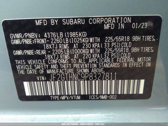 JF2GTHNC9P8327811 Subaru Crosstrek Limited