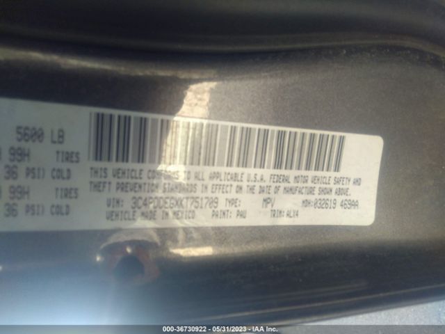 3C4PDDEGXKT751709 Dodge JOURNEY GT