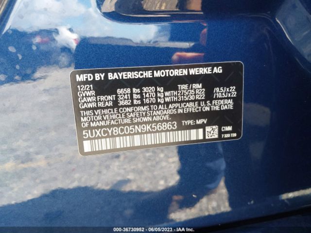 5UXCY8C05N9K56863 BMW X6 M50i