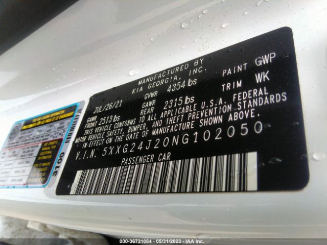 5XXG24J20NG102050 KIA K5 LX