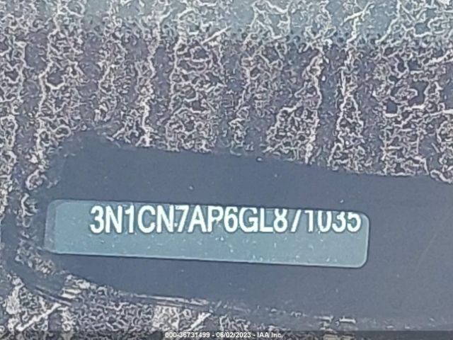 3N1CN7AP6GL871035 Nissan Versa S/s Plus/sl/sv