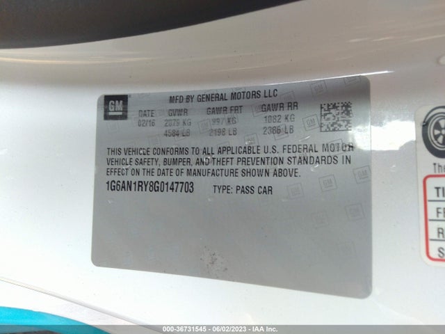 2016 Cadillac ATS, VIN: 1G6AN1RY8G0147703