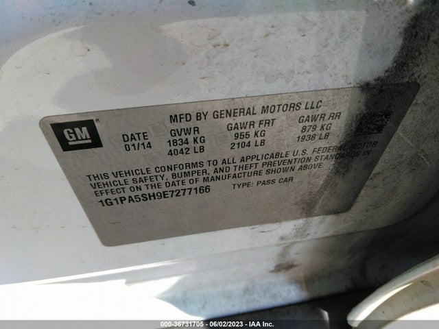 Chevrolet CRUZE LS 2014 1G1PA5SH9E7277166 Image 10