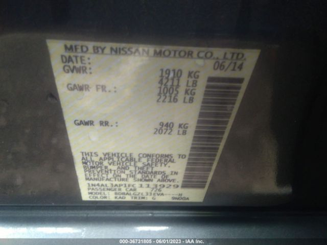 1N4AL3AP1FC113929 Nissan Altima 2.5 S