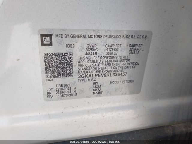 3GKALPEV9KL336457 GMC Terrain Slt