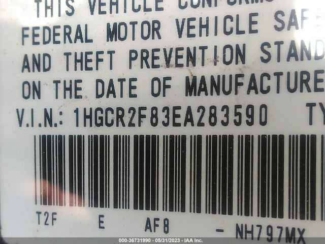 Honda Accord Sedan Ex-l 2014 1HGCR2F83EA283590 Image 10