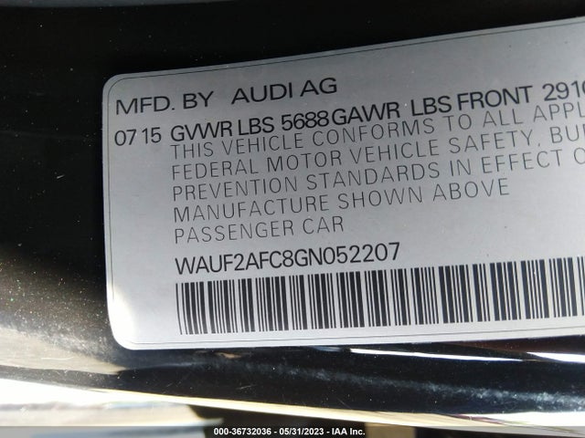 WAUF2AFC8GN052207 Audi S6 Premium Plus