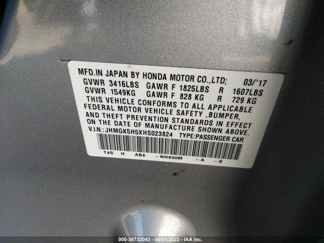 Honda FIT LX 2017 JHMGK5H5XHS023824 Image 9