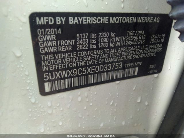 5UXWX9C5XE0D33753 BMW X3 Xdrive28i