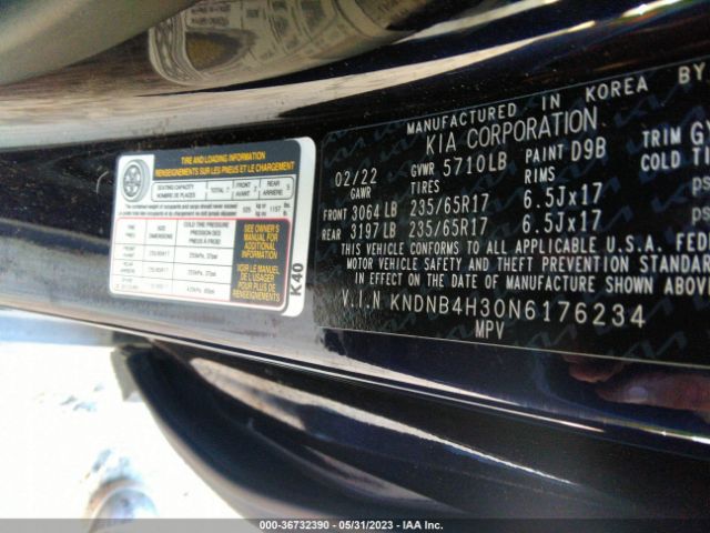 KNDNB4H30N6176234 KIA Carnival Lx