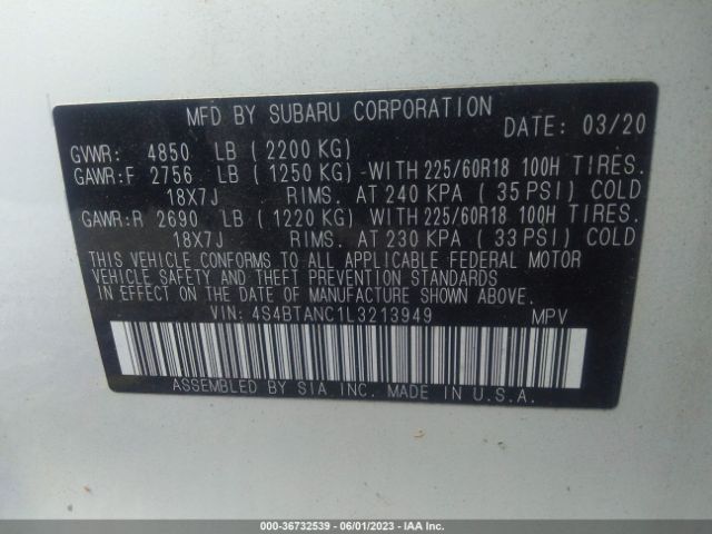 4S4BTANC1L3213949 Subaru Outback Limited