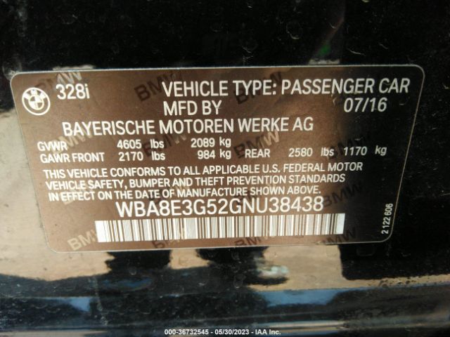 WBA8E3G52GNU38438 BMW 3 Series 328i Xdrive
