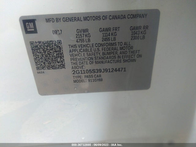 Chevrolet IMPALA LT 2018 2G1105S39J9124471 Image 9