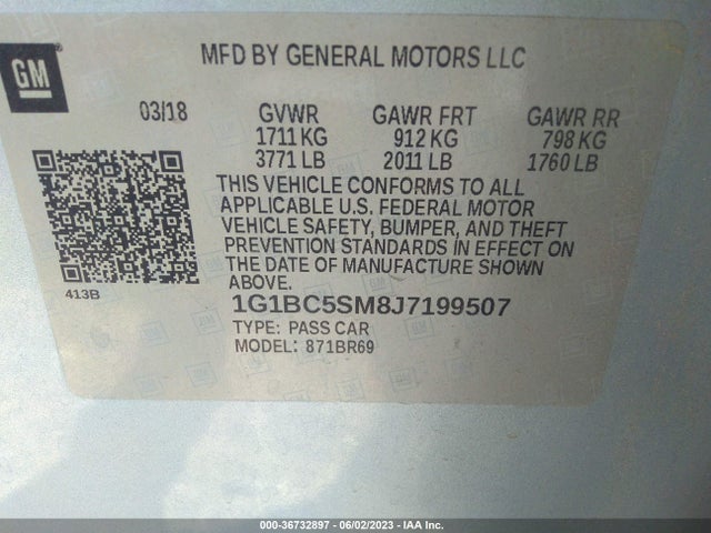 Chevrolet Cruze Ls Auto 2018 1G1BC5SM8J7199507 Image 9