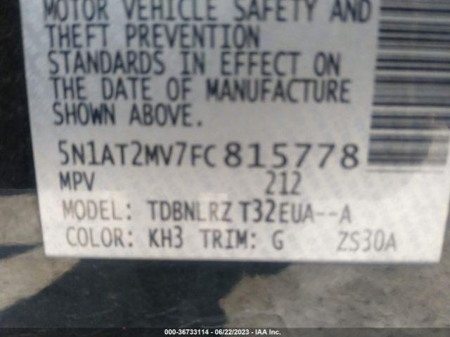 5N1AT2MV7FC815778 Nissan Rogue Sl
