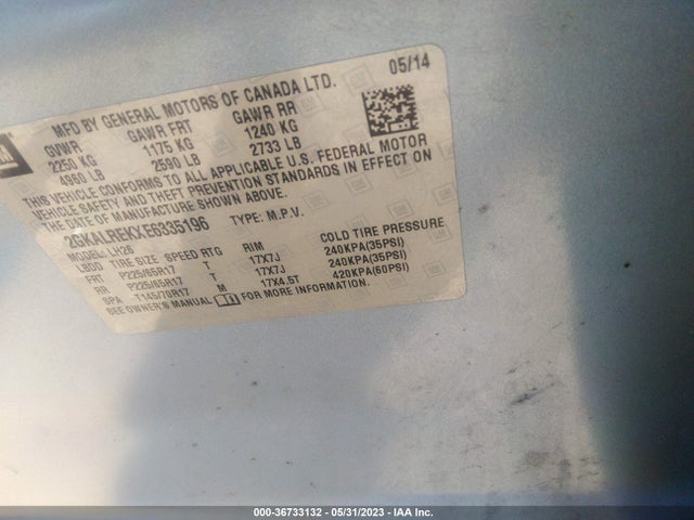 GMC Terrain Sle 2014 2GKALREKXE6335196 Image 9