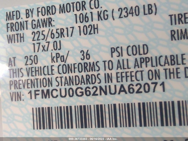 Ford ESCAPE SE 2022 1FMCU0G62NUA62071 Image 9