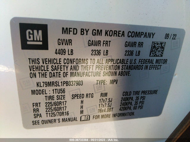 Chevrolet Trailblazer Lt 2023 KL79MRSL1PB037903 Image 9