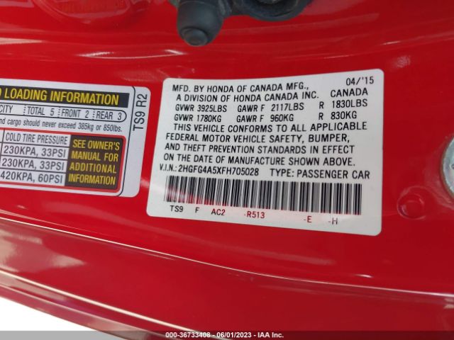 2HGFG4A5XFH705028 Honda Civic Coupe Si