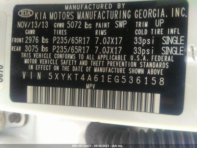 5XYKT4A61EG536158 KIA SORENTO LX