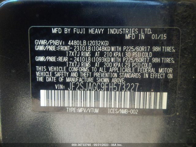 JF2SJAGC9FH573227 Subaru Forester 2.5i Premium