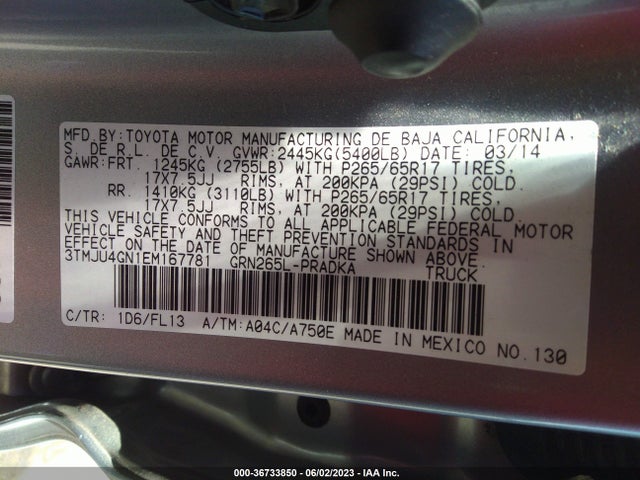 Toyota Tacoma Prerunner 2014 3TMJU4GN1EM167781 Image 11
