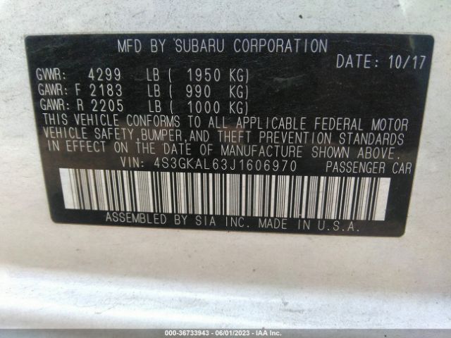 4S3GKAL63J1606970 Subaru Impreza Sport