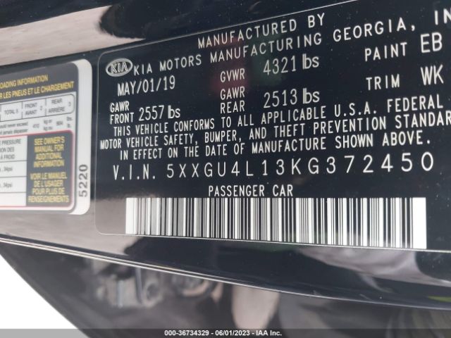 5XXGU4L13KG372450 KIA OPTIMA EX