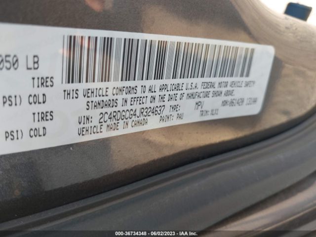 2C4RDGCG4JR324637 Dodge Grand Caravan Sxt